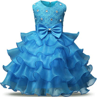 Girls sleeveless puffy princess dress - GIGI & POPO - Baby Girl - Light Blue / 80cm
