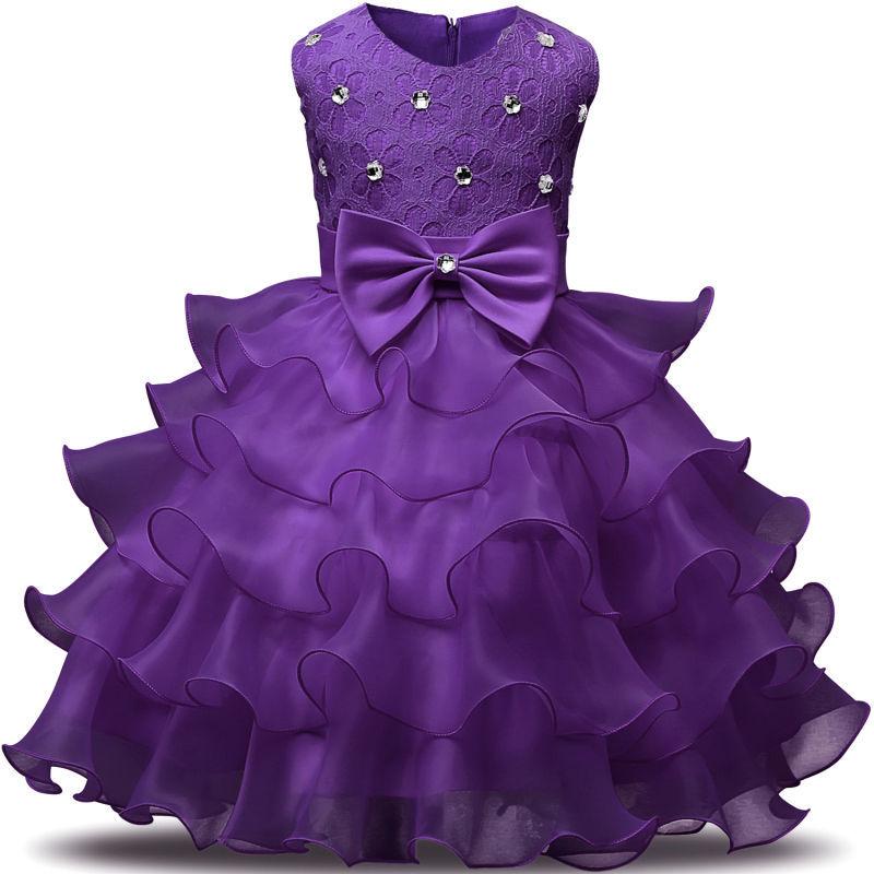 Girls sleeveless puffy princess dress - GIGI & POPO - Baby Girl - Dark Purple / 130cm