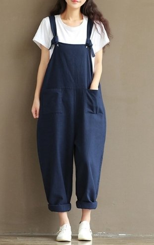 Hippie Casual Cotton Overalls - GIGI & POPO - Women - Blue / 5XL