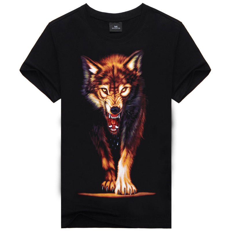 Men T-shirt 3d Print Nightmare Tiger Short-Sleeved
