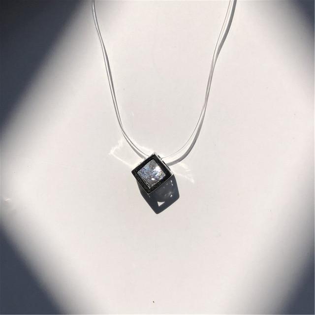 Imitation Pearl Crystal Zircon Necklace - GIGI & POPO - 5-Square