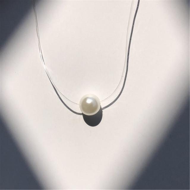 Imitation Pearl Crystal Zircon Necklace - GIGI & POPO - 8-White Pearl