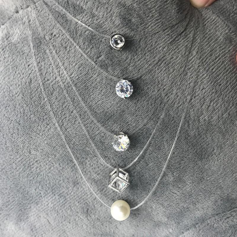 Imitation Pearl Crystal Zircon Necklace