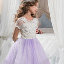 Girl's Prom Wedding Bridesmaid Long Dress with Lace - GIGI & POPO - Girl's Prom Dress with lace -