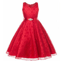 Kids girls dress children Costume Girls Dress Lace Dress Tong Wholesale - GIGI & POPO - Girl Dresses - Red / 90cm