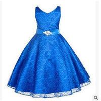 Kids girls dress children Costume Girls Dress Lace Dress Tong Wholesale - GIGI & POPO - Girl Dresses - Blue / 70cm