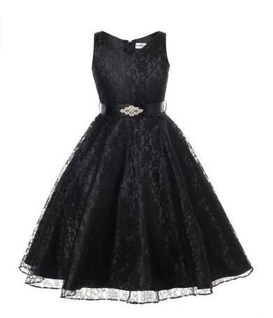 Kids girls dress children Costume Girls Dress Lace Dress Tong Wholesale - GIGI & POPO - Girl Dresses - Black / 150cm