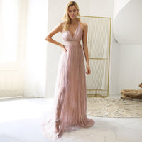 Ladies Fashion Pink Sling Long Dress - GIGI & POPO - Women -