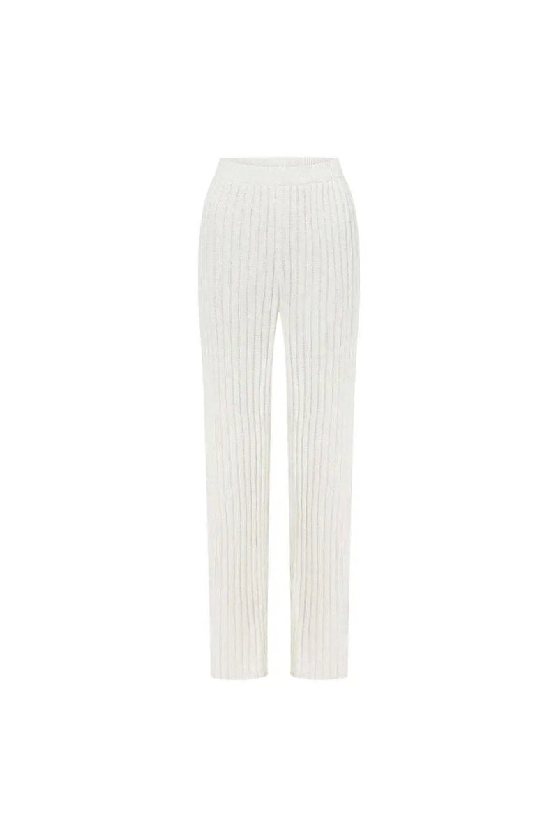 Lapel Sweater Cardigan Knitted Straight Pants Suit - GIGI & POPO
