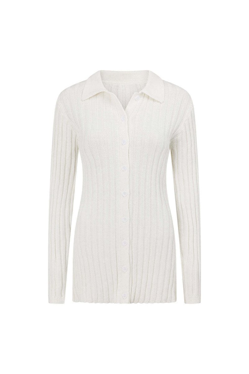 Lapel Sweater Cardigan Knitted Straight Pants Suit - GIGI & POPO