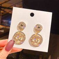 Luxury Rhinestone Geometric Drop Earrings - GIGI & POPO