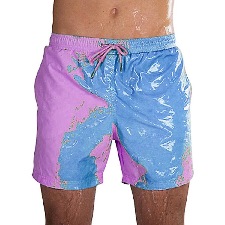 Magical Change Color Beach Shorts Summer Men Swimming Trunks Swimwear Swimsuit Quick Dry bathing shorts Beach Pant - GIGI & POPO - 0 - Bluepurple / S