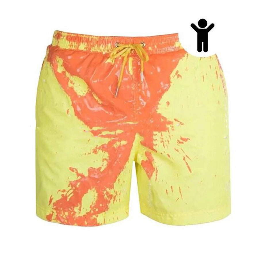 Magical Change Color Beach Shorts Summer Men Swimming Trunks Swimwear Swimsuit Quick Dry bathing shorts Beach Pant - GIGI & POPO - 0 - Yellowchild / XXL