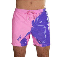 Magical Change Color Beach Shorts Summer Men Swimming Trunks Swimwear Swimsuit Quick Dry bathing shorts Beach Pant - GIGI & POPO - 0 - Purplepowder / S