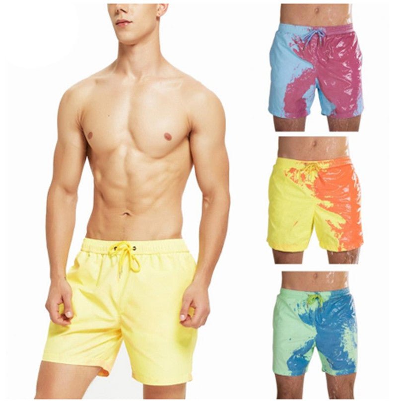 Magical Change Color Beach Shorts Summer Men Swimming Trunks Swimwear Swimsuit Quick Dry bathing shorts Beach Pant - GIGI & POPO - 0 -