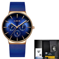 Men Mesh Steel Waterproof Ultra-thin Wristwatch - GIGI & POPO - all blue