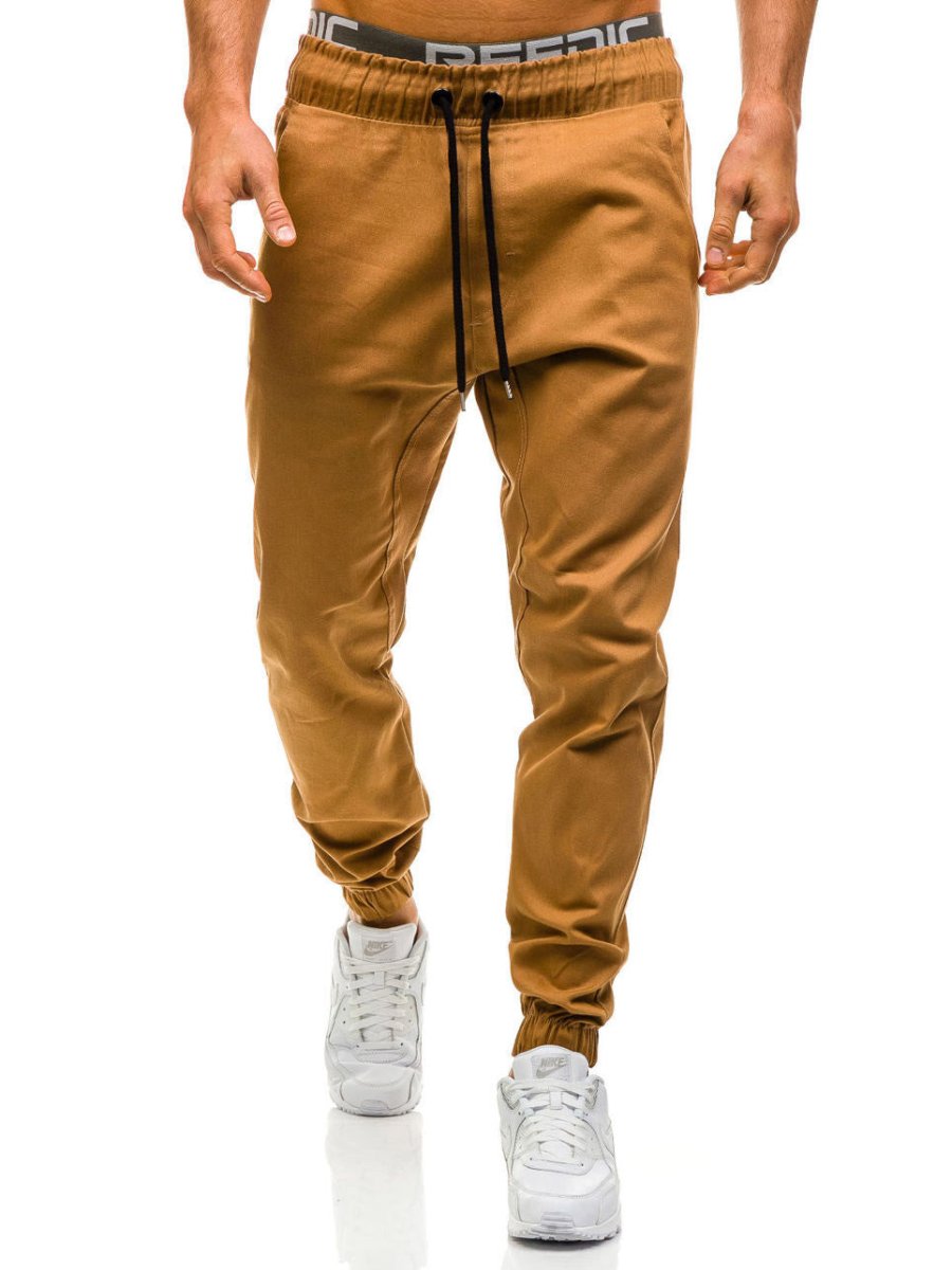 Men Trousers Drawstring Pants Hip Hop Harem Pants Mens Joggers Solid Pants - GIGI & POPO - 0 -