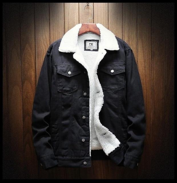 Men Winter Outerwear Denim Coats - GIGI & POPO - Black B / 6XL