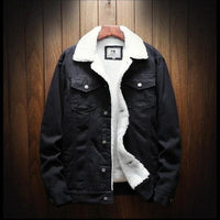 Men Winter Outerwear Denim Coats - GIGI & POPO - Black B / 6XL