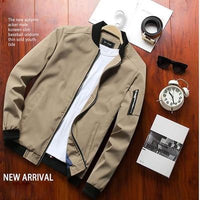 Men's Bomber Zipper Jacket - GIGI & POPO - Khaki / L
