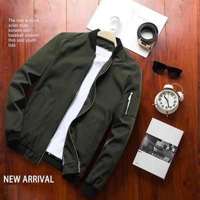 Men's Bomber Zipper Jacket - GIGI & POPO - Green / L