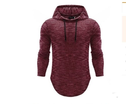 Men's Casual Cotton Hoodies Long Sleeve Sweatshirts Solid Color With Hat - GIGI & POPO - Men Hoodies & Jackets - Red / L