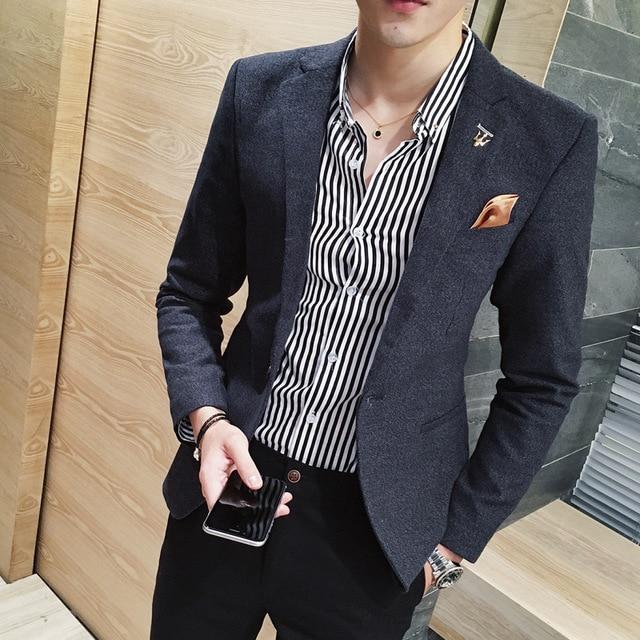 Men's Casual Suit Jacket One-piece Top - GIGI & POPO