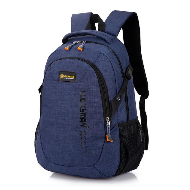 Men's Laptop Backpack - GIGI & POPO - Dark blue