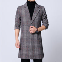Men's Mid-length Coat Youth Plus Size Jacket - GIGI & POPO - Men - Grey / M