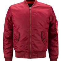 Men's Padded Flight Jacket - GIGI & POPO - Men Hoodies & Jackets - Red / 7XL