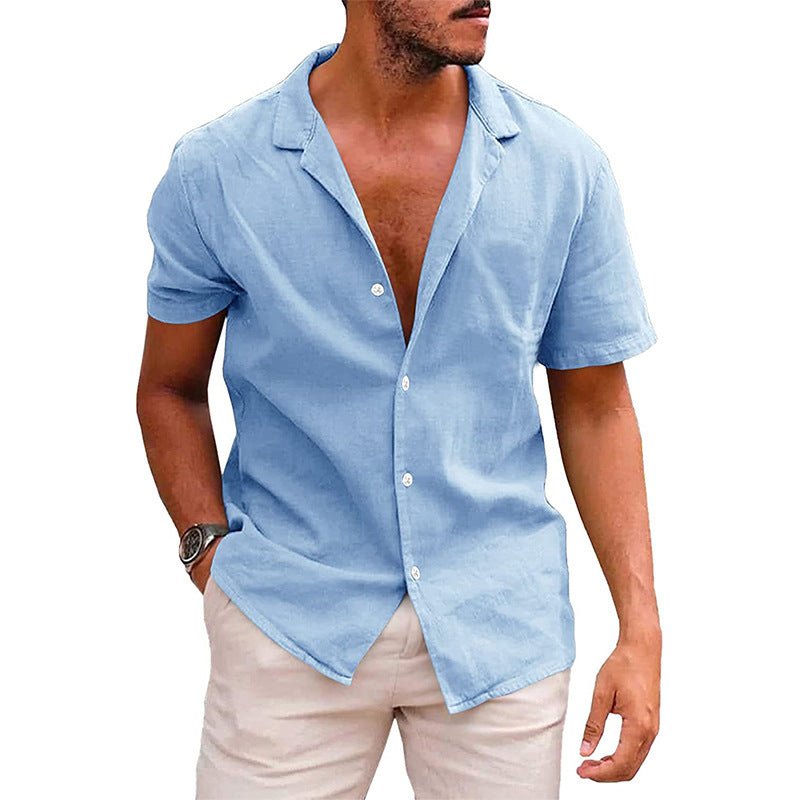 Men's Tops Casual Button Down Shirt Short Sleeve Beach Shirt Summer - GIGI & POPO