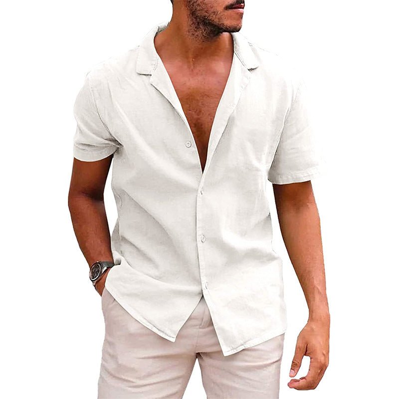 Men's Tops Casual Button Down Shirt Short Sleeve Beach Shirt Summer - GIGI & POPO