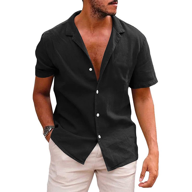 Men's Tops Casual Button Down Shirt Short Sleeve Beach Shirt Summer - GIGI & POPO