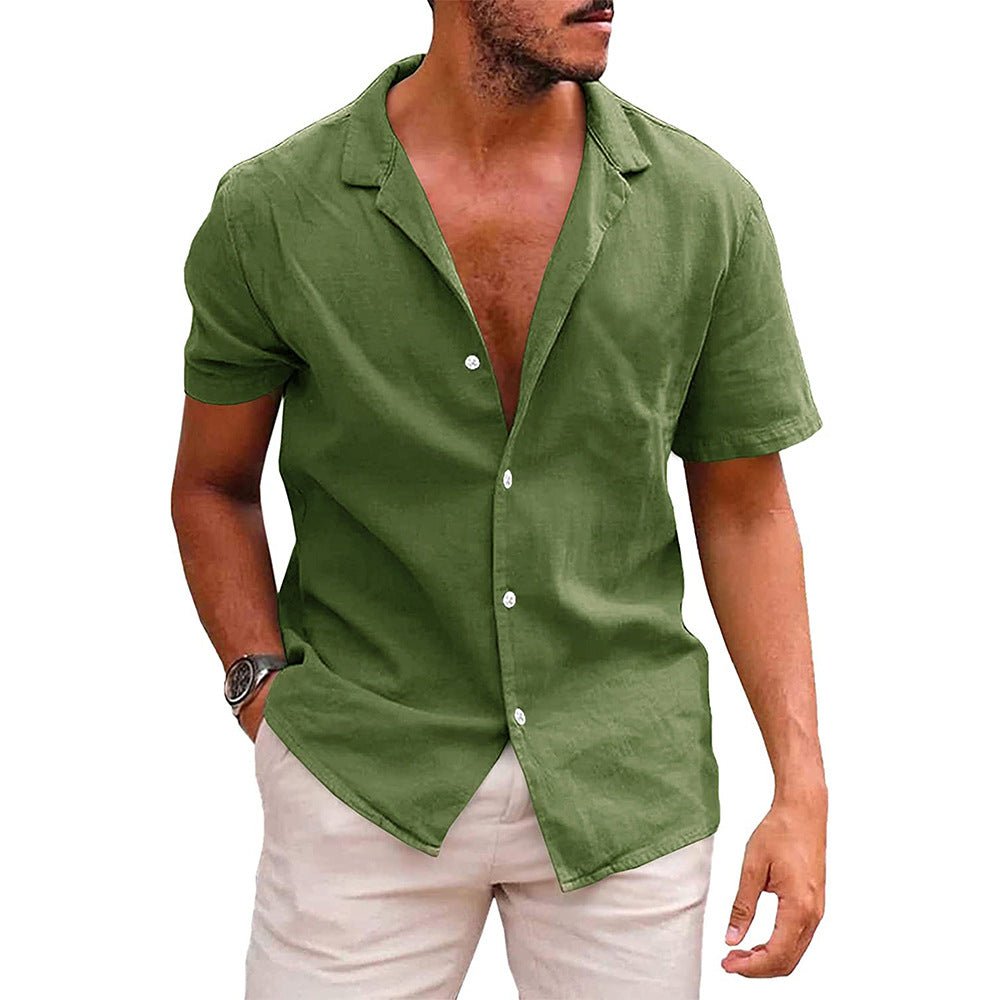 Men's Tops Casual Button Down Shirt Short Sleeve Beach Shirt Summer - GIGI & POPO