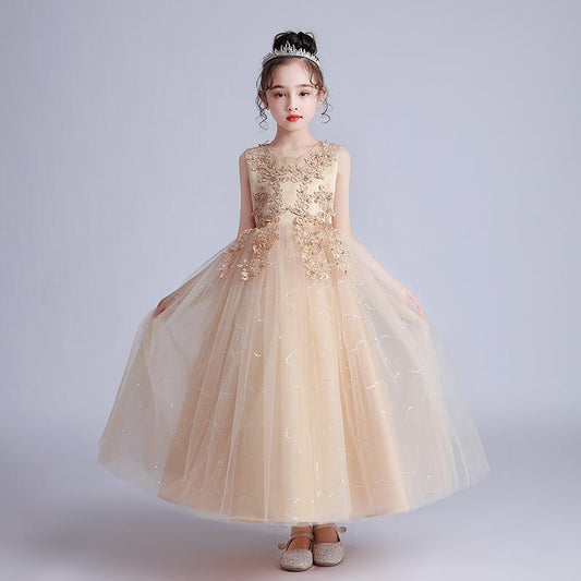 Mesh girls dress skirt - GIGI & POPO - Baby Girl - Champagne / 150cm