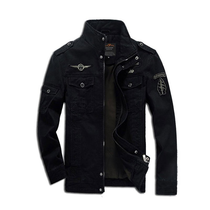 Military Men Jacket Cotton Men Coats Air Force Men Thick Jackets - GIGI & POPO - 4 - Black / USAXXL