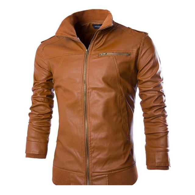 Motorcycle Leather Jackets - GIGI & POPO - Men Hoodies & Jackets - Brown / M