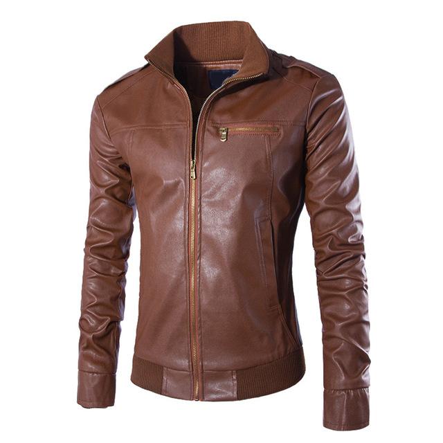 Motorcycle Leather Jackets - GIGI & POPO - Men Hoodies & Jackets - Dark brown / XXL