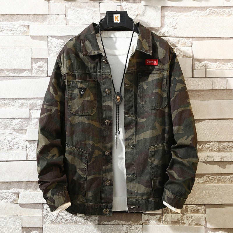 New Mens Camouflage Denim Jacket Coat Man Coats Jaqueta Masculino Jeans Jacket & Coats Fashion Design Autumn Brand Clothing - GIGI & POPO - Men Hoodies & Jackets -