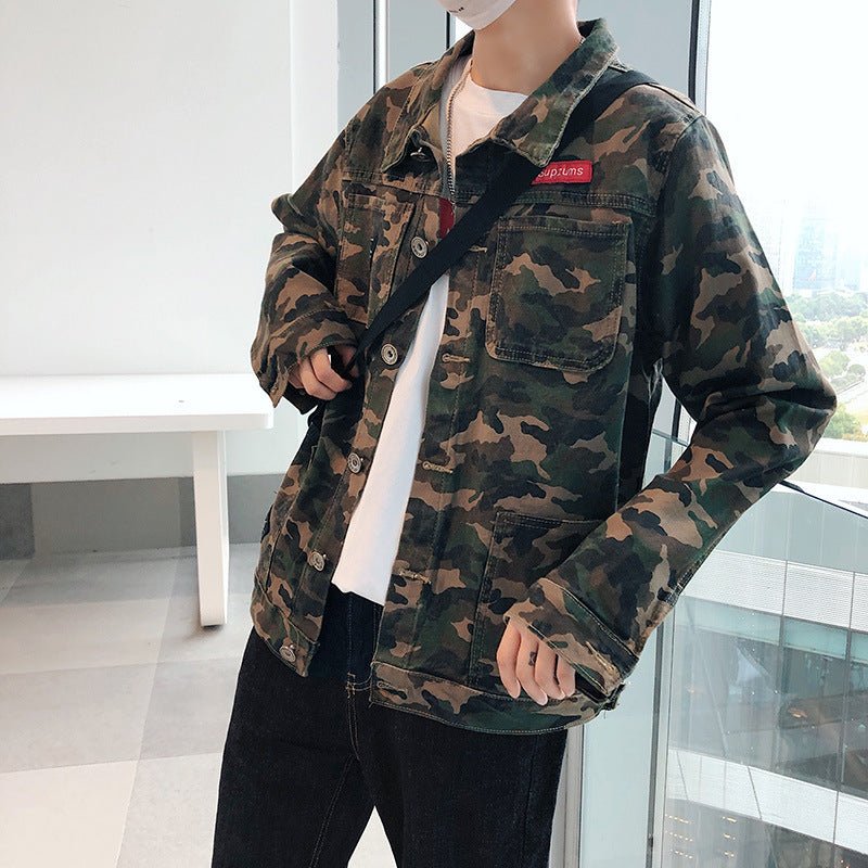 New Mens Camouflage Denim Jacket Coat Man Coats Jaqueta Masculino Jeans Jacket & Coats Fashion Design Autumn Brand Clothing - GIGI & POPO - Men Hoodies & Jackets -