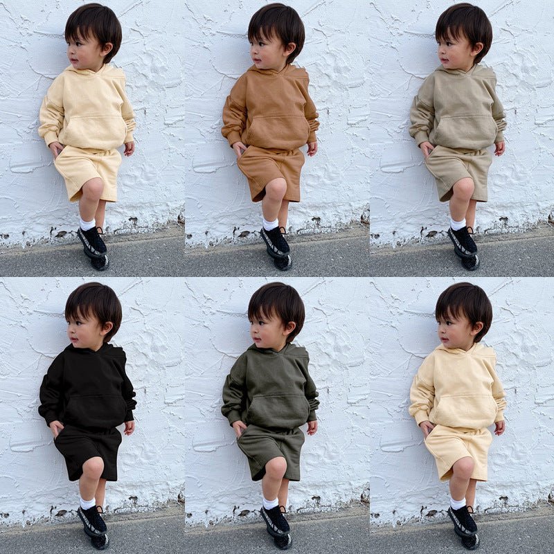 New Two-piece Children's Long-sleeved Sweater Shorts - GIGI & POPO