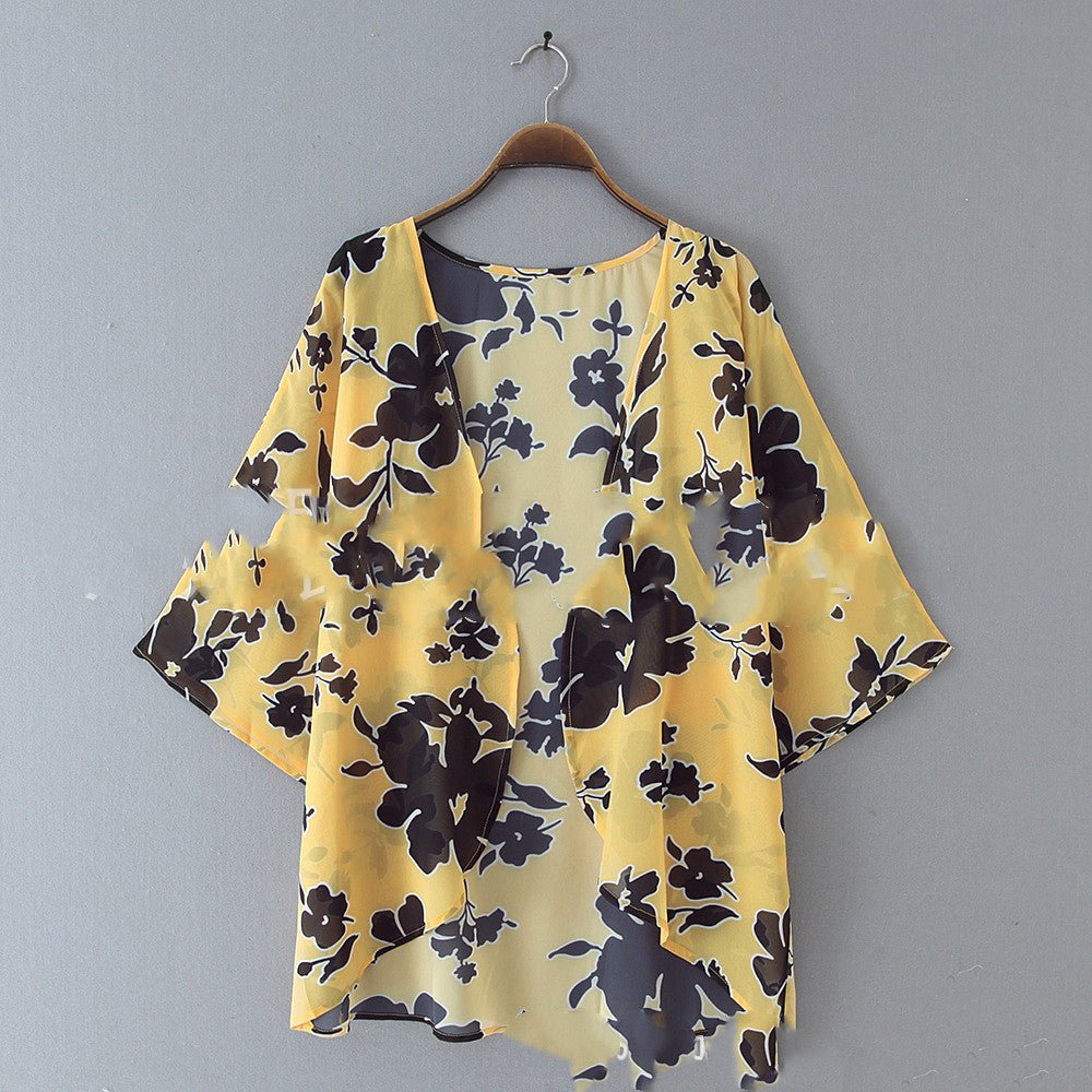 Printed beach sun proof shirt Chiffon cardigan - GIGI & POPO