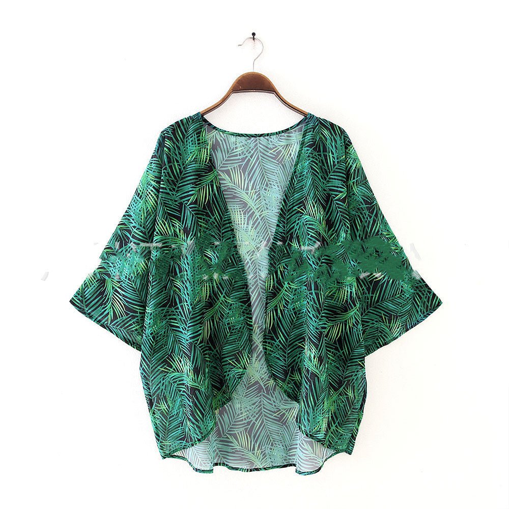 Printed beach sun proof shirt Chiffon cardigan - GIGI & POPO