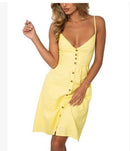 Printed strap dress - GIGI & POPO - Women - yellow / L
