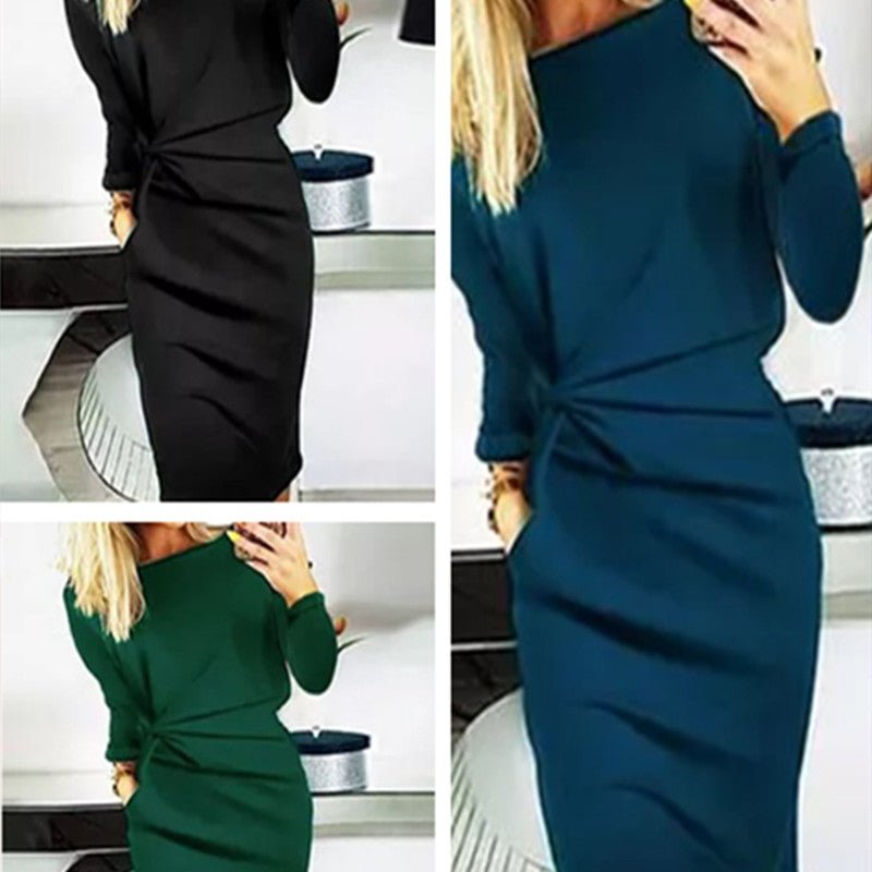 Pullover Round Neck Long Sleeves Dress - GIGI & POPO