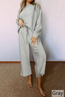 Relaxed Fit Embossed Print Knit Set - GIGI & POPO