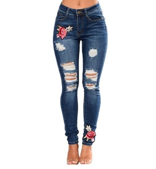 Ripped Jeans for Women Pencil Pants Denim - GIGI & POPO - Jeans - L / 1