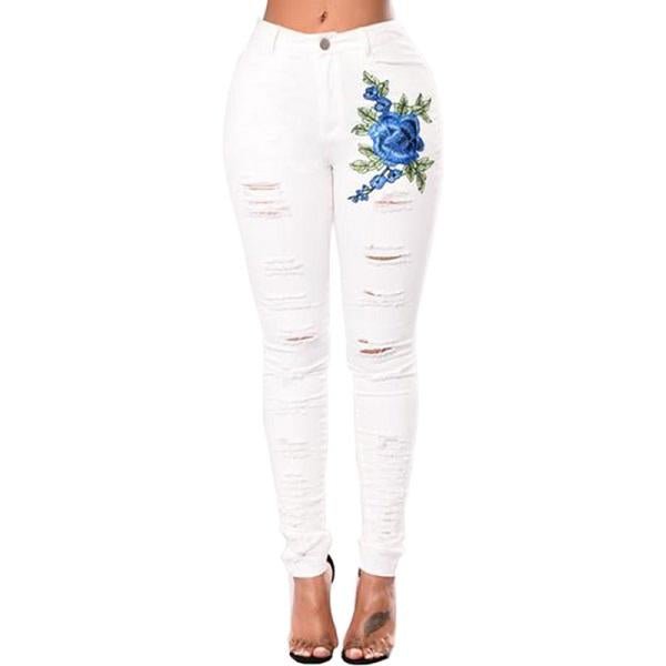 Ripped Jeans for Women Pencil Pants Denim - GIGI & POPO - Jeans - S / 3