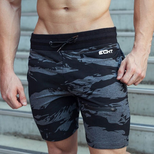 Running training, sports fitness, running, camouflage, casual, five-point shorts - GIGI & POPO - 0 - Camouflagegray / L