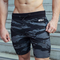 Running training, sports fitness, running, camouflage, casual, five-point shorts - GIGI & POPO - 0 - Camouflagegray / L